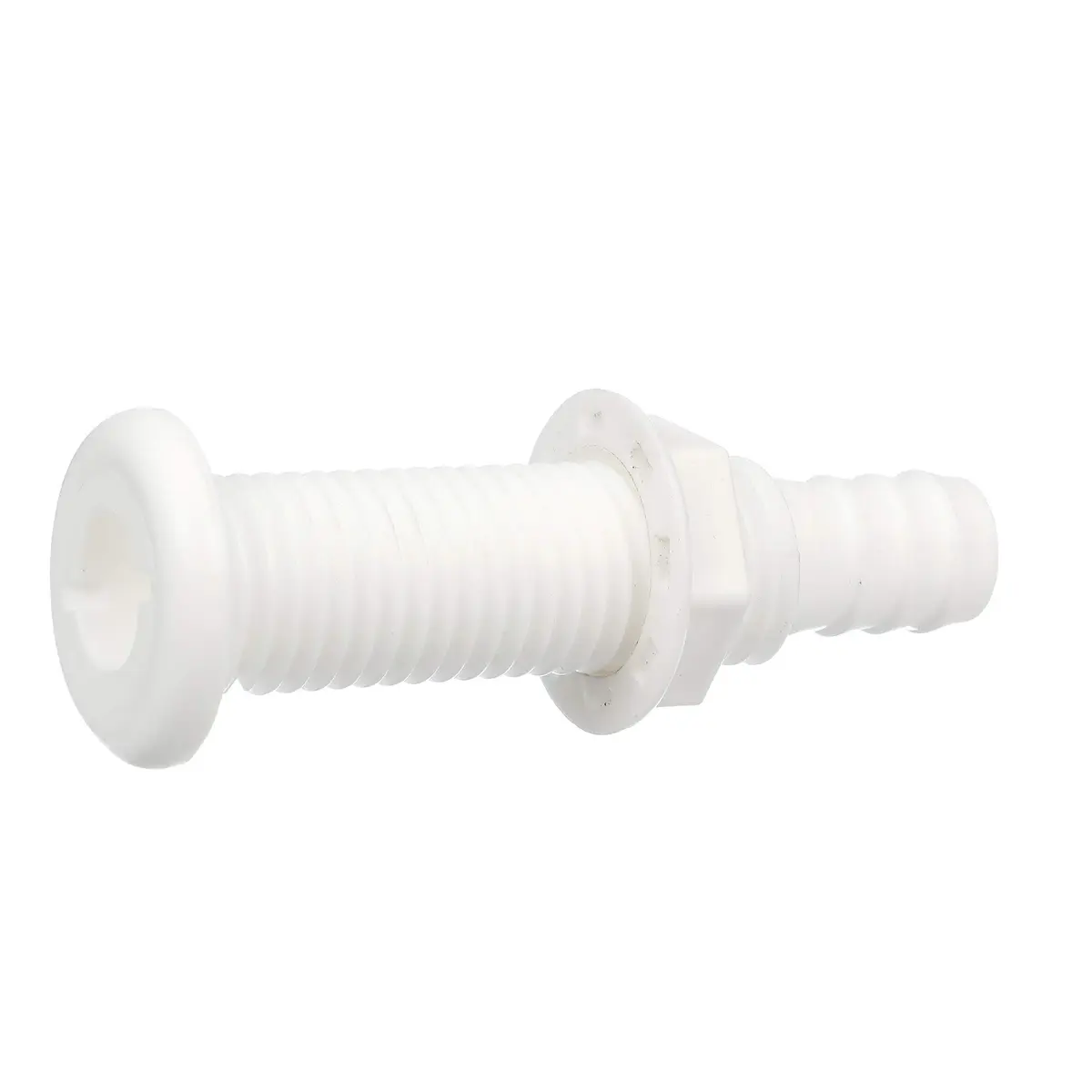 Seachoice Polypropylene Extra Long Thru-Hull Connector for 3/4 in. ID Hose, White Finish | Reliable Marine Fitting - view 2