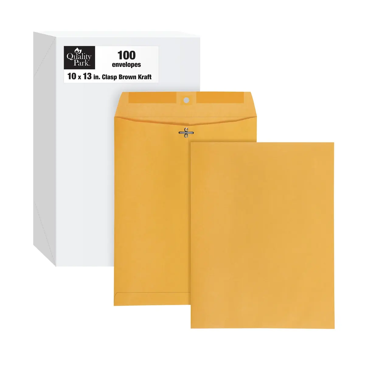 Quality Park 10" x 13" Clasp Envelopes Heavy 32 lb Brown Kraft | Durable Office & Mailing Staple - main product image