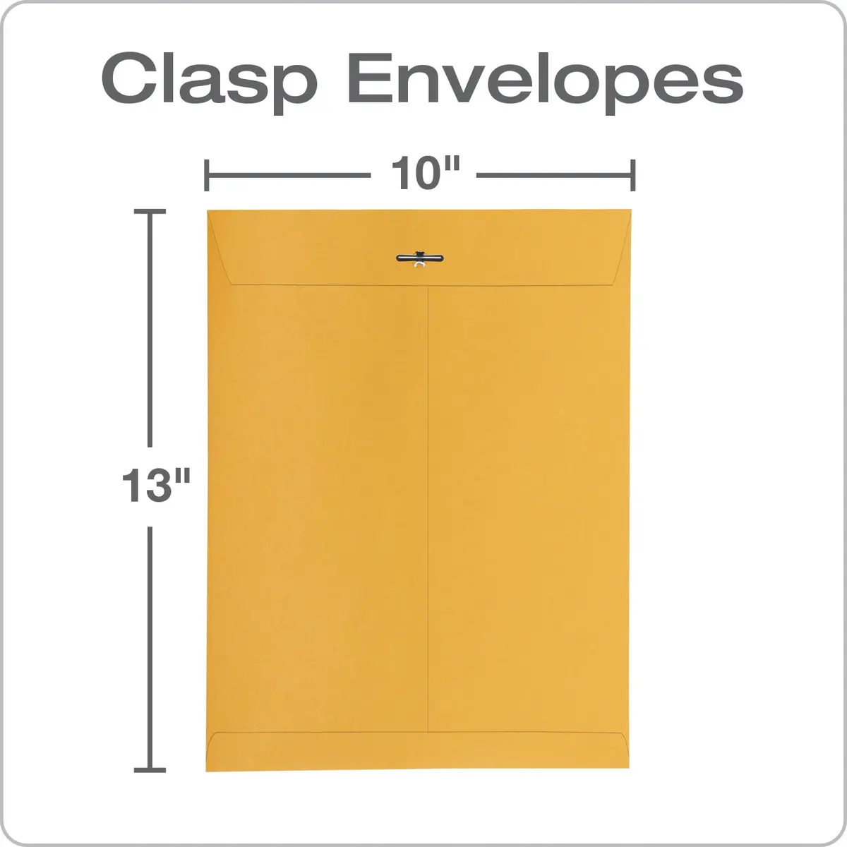 Quality Park 10" x 13" Clasp Envelopes Heavy 32 lb Brown Kraft | Durable Office & Mailing Staple - view 2