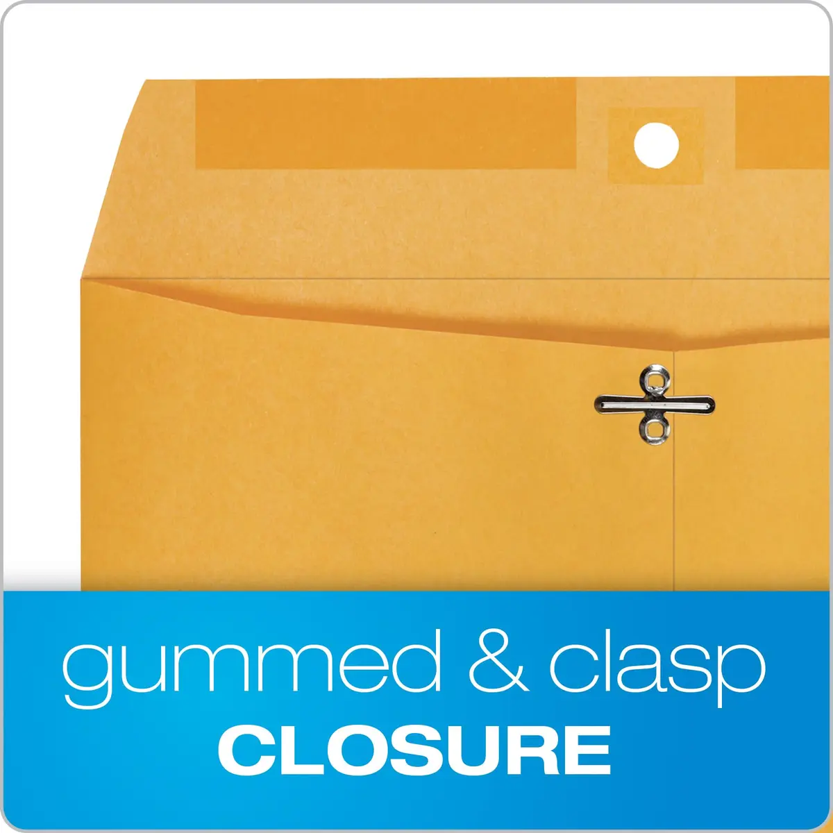 Quality Park 10" x 13" Clasp Envelopes Heavy 32 lb Brown Kraft | Durable Office & Mailing Staple - view 3