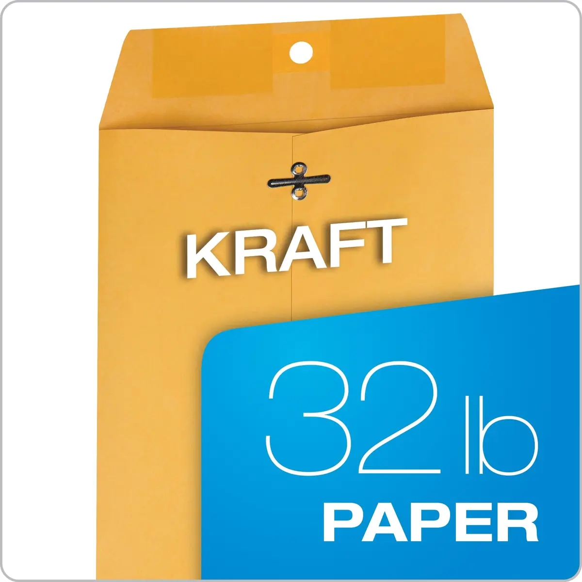 Quality Park 6 x 9 Clasp Envelopes | Gummed & Metal Clasp Closure, 28 lb Kraft Paper, 100 Pack - view 5