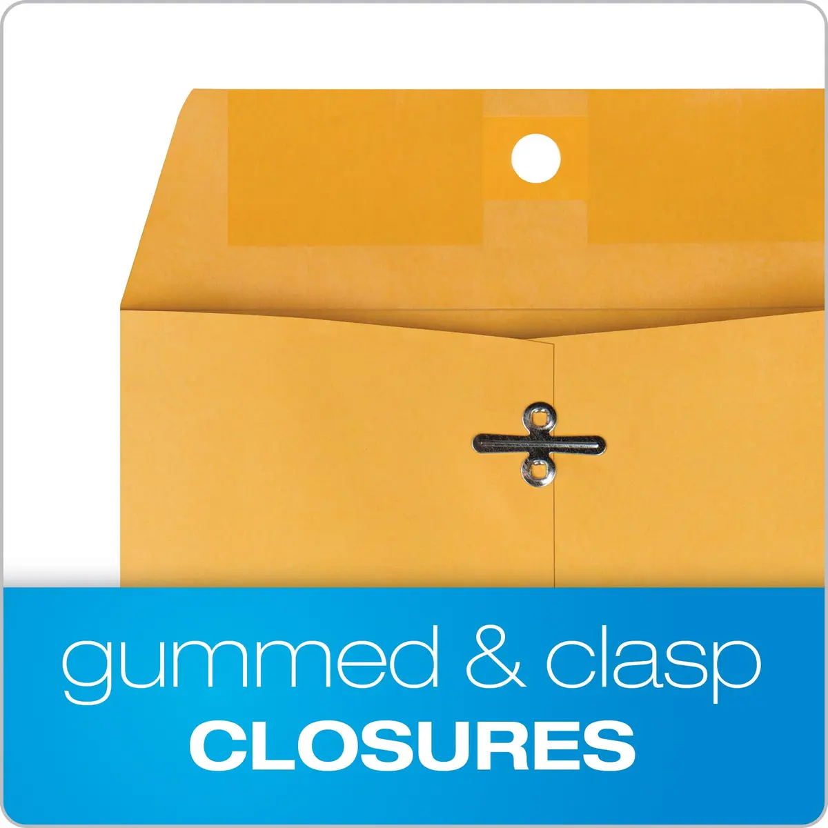 Quality Park 6 x 9 Clasp Envelopes | Gummed & Metal Clasp Closure, 28 lb Kraft Paper, 100 Pack - view 3