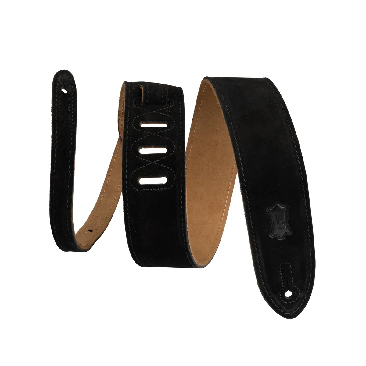 Levy's Leathers Simply Suede Series 2" Guitar Strap with Loop and Ladder Height Adjustment, Black (MS12-BLK) | Adjustable Suede Guitar Strap for Comfort & Style - main product image