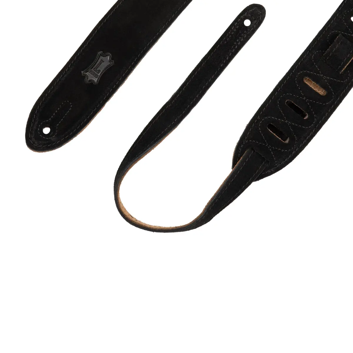Levy's Leathers Simply Suede Series 2" Guitar Strap with Loop and Ladder Height Adjustment, Black (MS12-BLK) | Adjustable Suede Guitar Strap for Comfort & Style - view 3