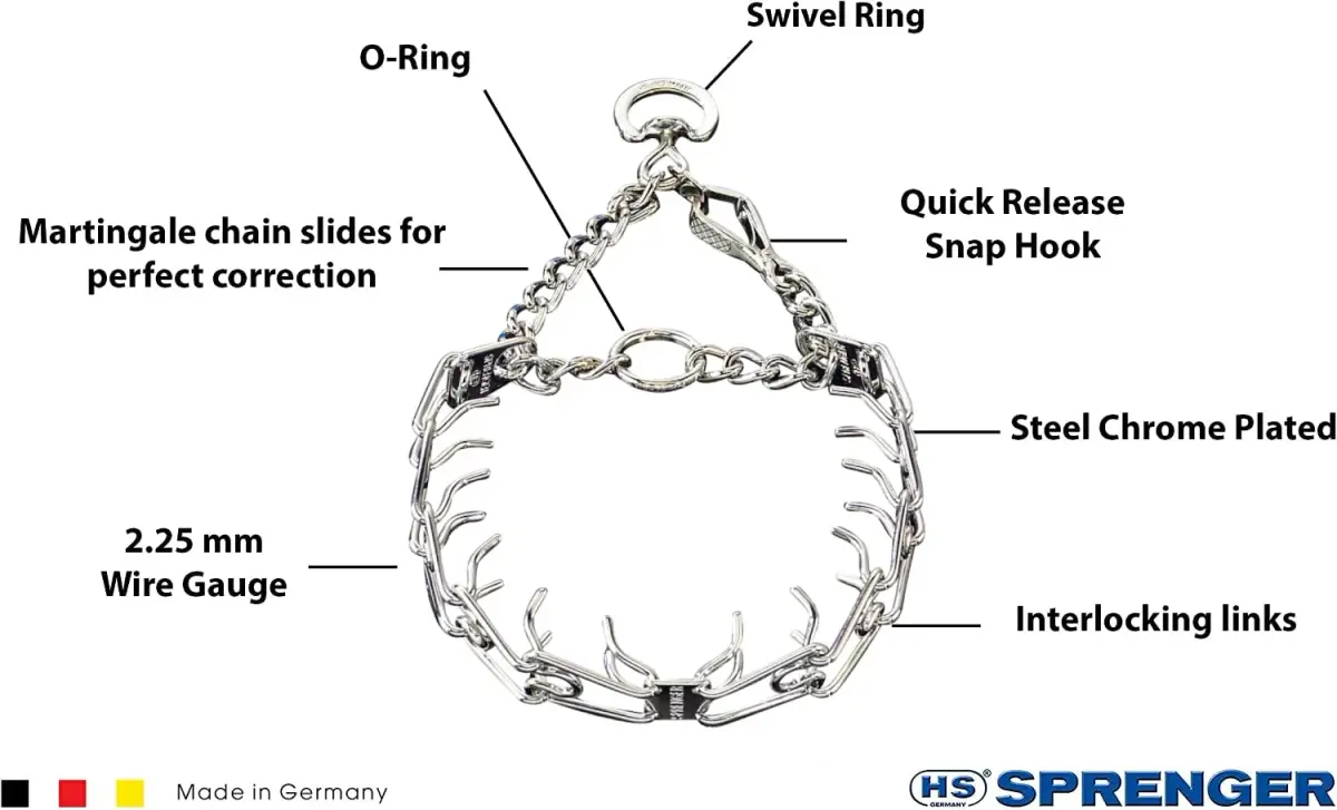 Herm Sprenger Chrome Plated Steel Training Prong Collar with Quick Release Snap for Dogs, Small, 2.25mm, 16-Inch (Neck Size up to 12-13 inches) | 40cm (16in) x 2.25mm - view 6