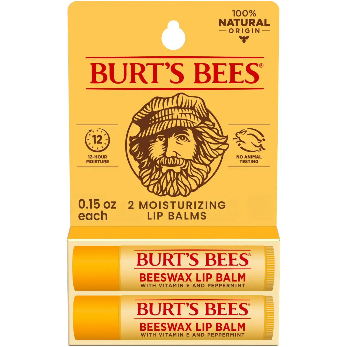 Burt's Bees Original Beeswax Tint-Free Lip Balm - 2 Count Pack - main product image