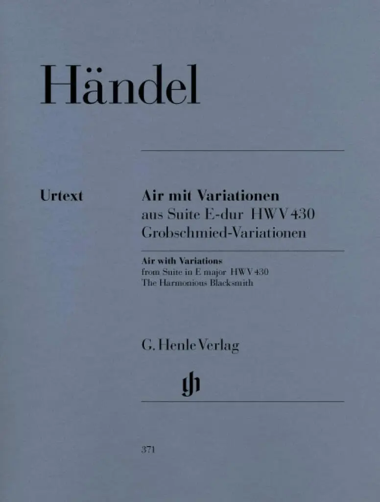 G. Henle Verlag AIR ET Variations Suite in E Major HWV 430 | Urtext Piano Edition (110 words) - main product image