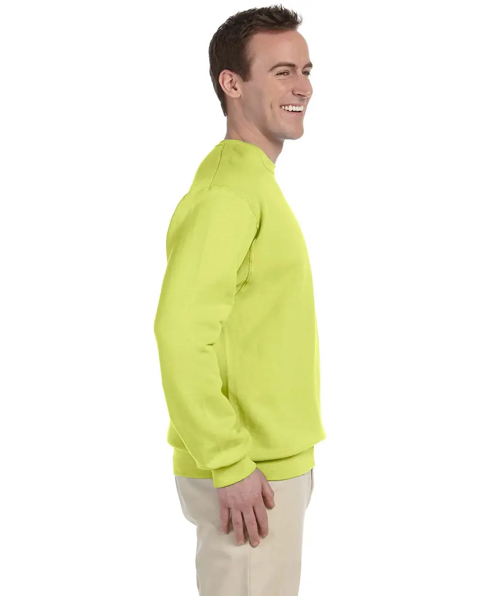 Jerzees Men's Crewneck Sweatshirt Safety Green Large | 247 g (8.7 oz) Fleece, USA Import - view 4