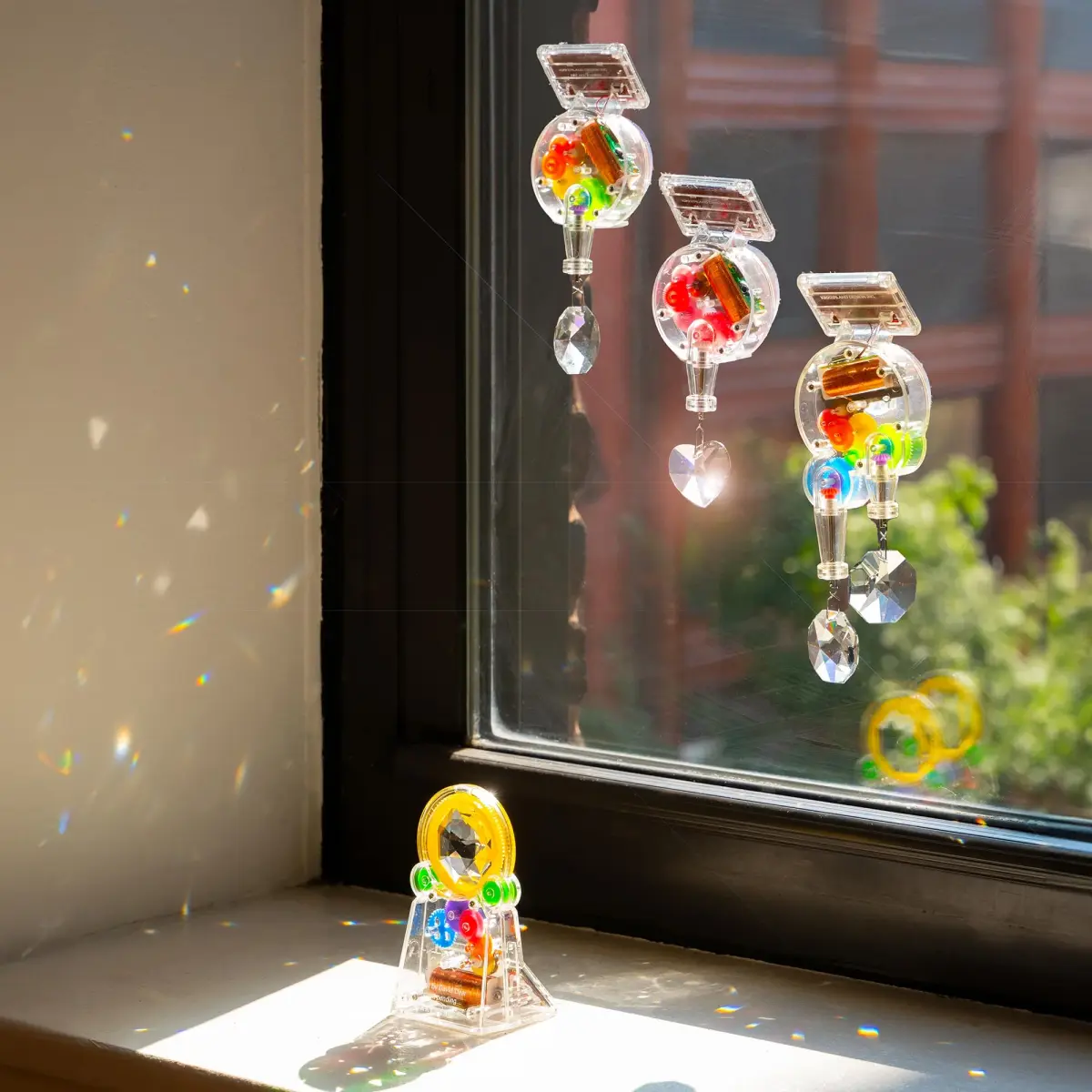 Kikkerland Solar Powered Rainbow Maker Prism Suncatcher 7 inches (17.78 cm) | Refracts Sunlight into Rainbows - view 3