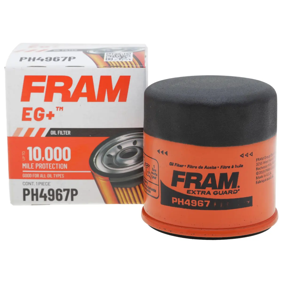 Fram EG+ PH4967P Engine Oil Filter 0.14 kg (0.3 lb) | 10K Mile Change Interval Spin-On - main product image