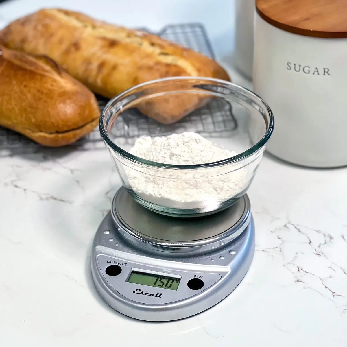 Escali Primo Digital Kitchen Scale with Tare Function, 5000g (11 lb) Capacity, Chrome | Precise Weight Measuring for Baking and Portion Control - view 3