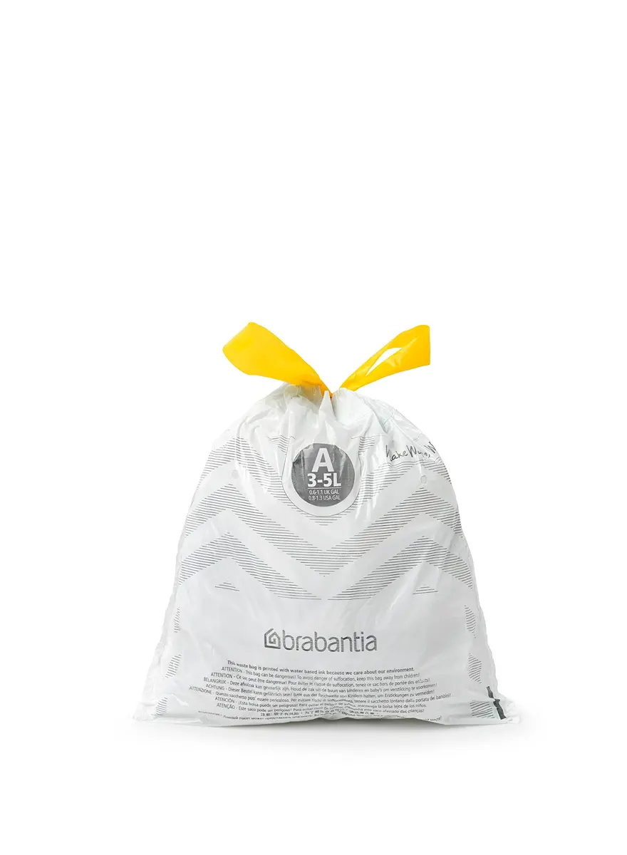 Brabantia PerfectFit Trash Bags 0.8 Gallon | Extra Strong Plastic Bin Liners with Tie Tape Handles - view 3