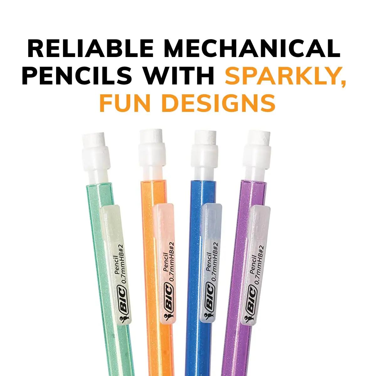 BIC Xtra-Sparkle Number 2 Mechanical Pencils, 24-Count Pack, 0.7mm Point | Smooth Writing, Erasable, Refillable - view 6