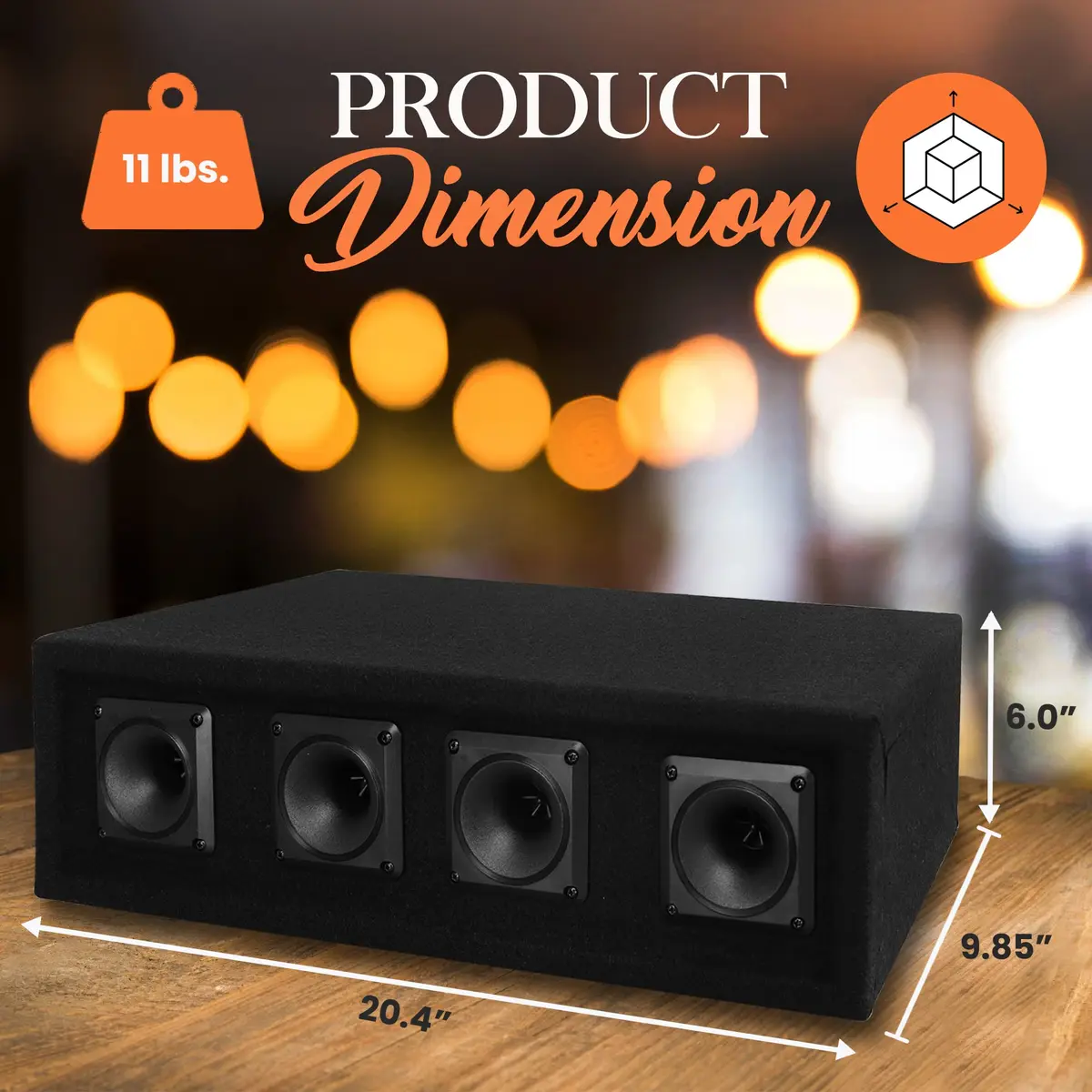 Pyle 4 Way DJ Speaker System 300W | Full Range Audio, 4 Piezo Horn Tweeters, 8 Ohm Impedance - view 3