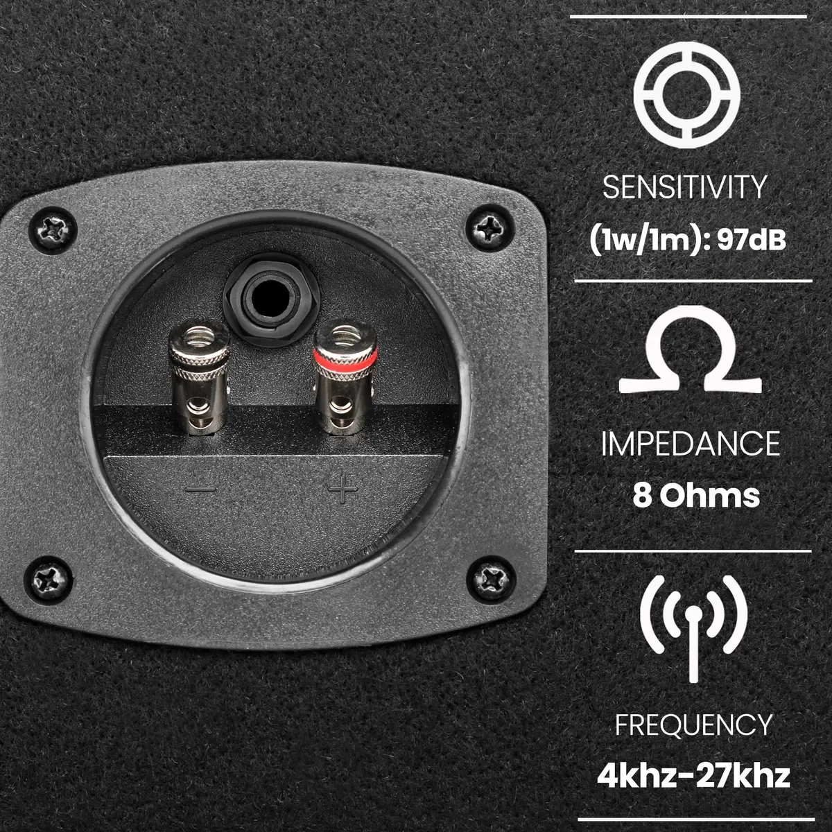 Pyle 4 Way DJ Speaker System 300W | Full Range Audio, 4 Piezo Horn Tweeters, 8 Ohm Impedance - view 4