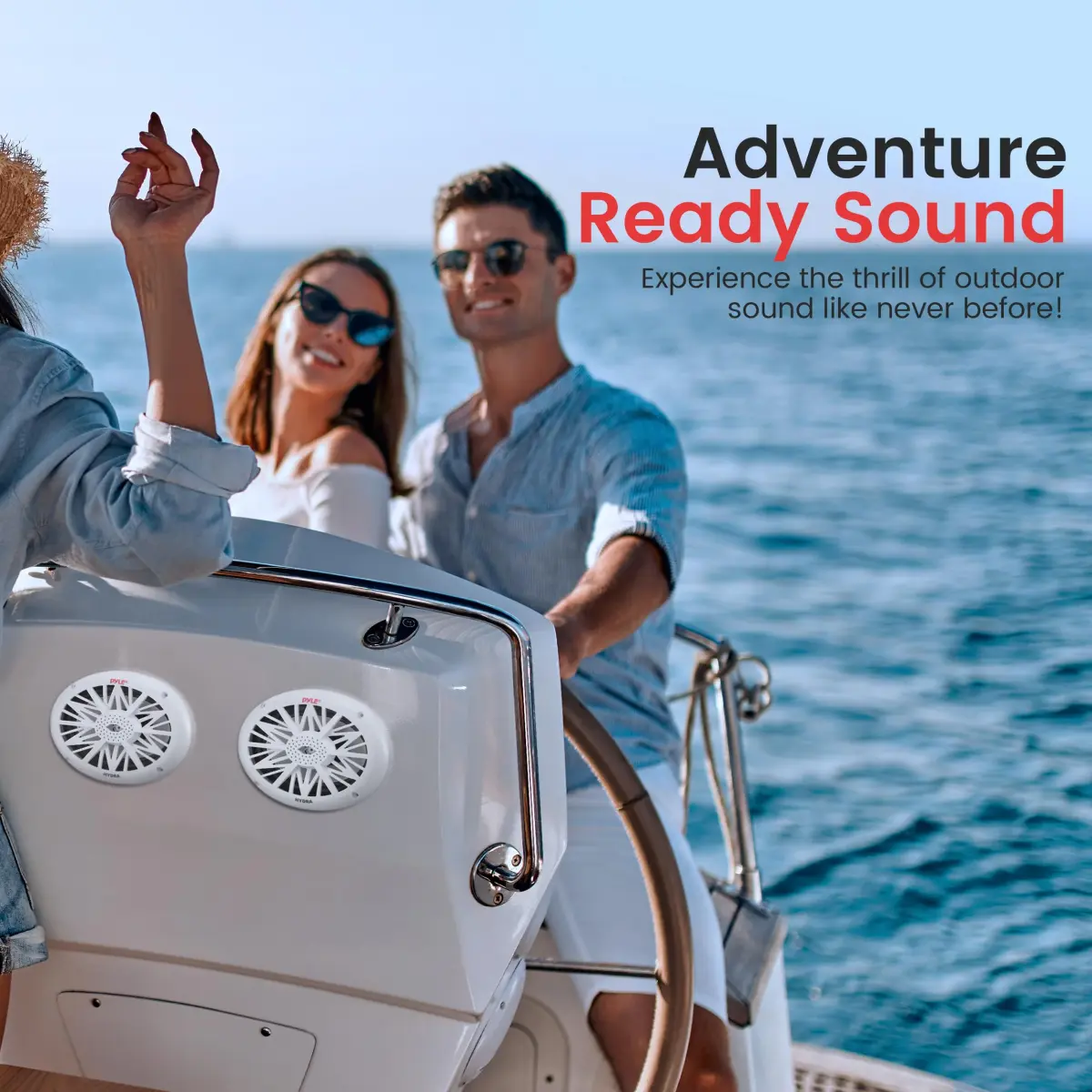 Pyle 6x9 Inch Dual Marine Speakers - 2 Way Waterproof 260 Watt (Pair, White) | 156 mm x 229 mm (6x9 Inch) Speakers - view 2