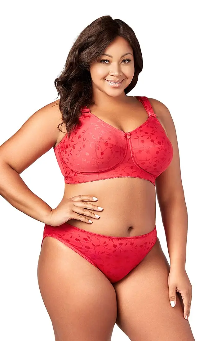 Elila Jacquard Full Coverage Full Support Softcup Bra 40I | Wire-Free Comfort for Full-Figured Women - main product image
