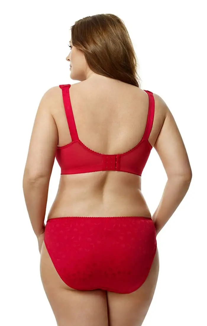 Elila Jacquard Full Coverage Full Support Softcup Bra 40I | Wire-Free Comfort for Full-Figured Women - view 2