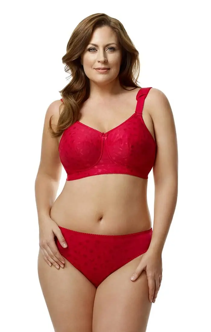Elila Jacquard Full Coverage Full Support Softcup Bra 40I | Wire-Free Comfort for Full-Figured Women - view 3