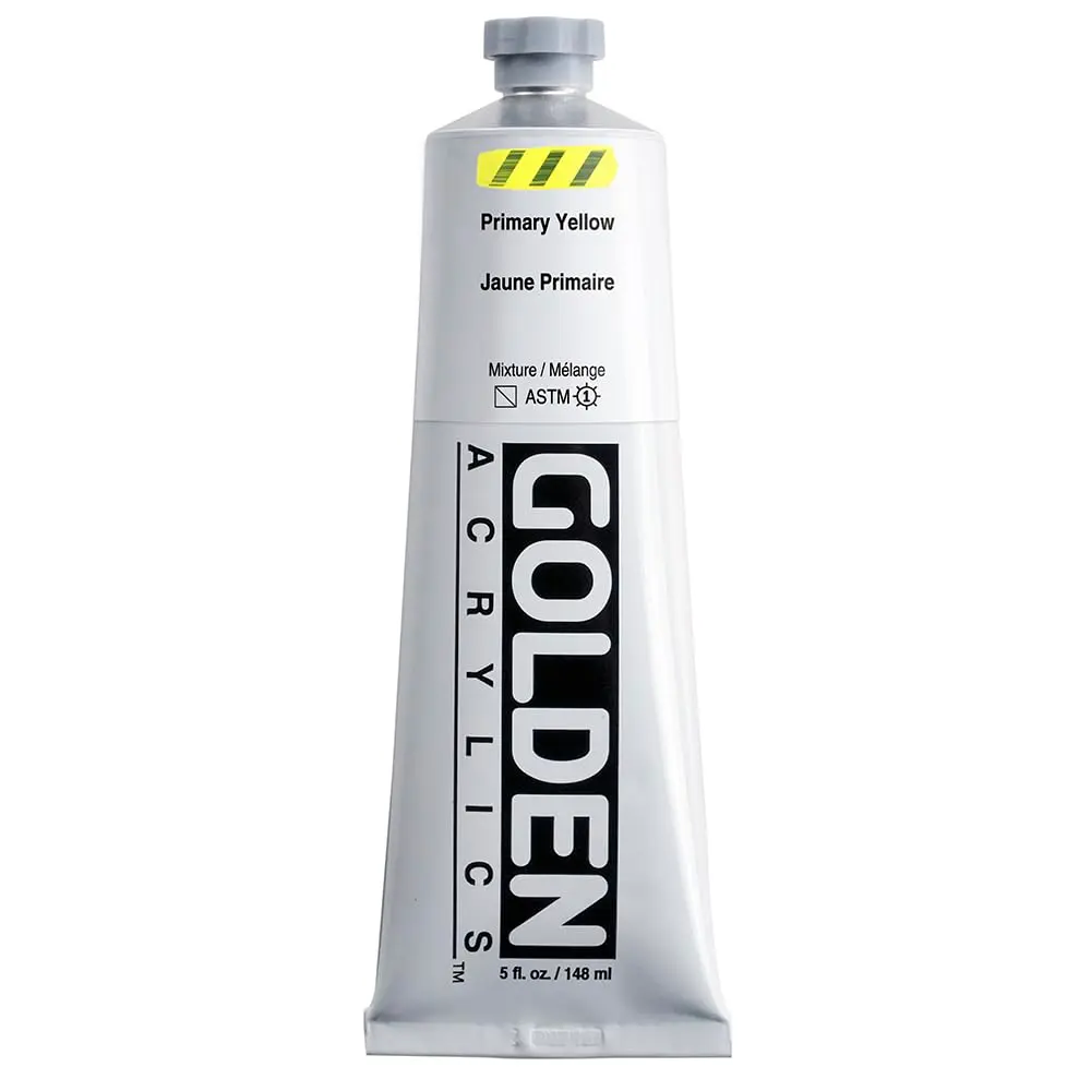 Golden Heavy Body Acrylics Primary Yellow 5 fl. oz. Tube | Thick, Smooth, Artist-Grade Paint - main product image