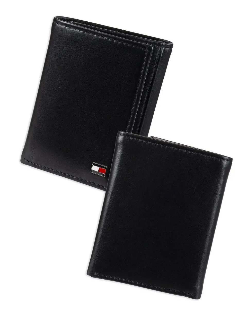 Tommy Hilfiger Men's Leather Trifold Wallet Oxford Black | Genuine Leather, 9+ Card Slots - view 2