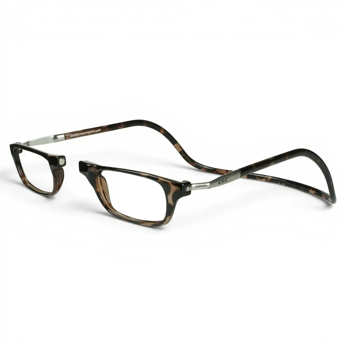 Clic Original Long Magnetic Reading Glasses M-L Tortoise 1.75 Diopters | Front Connect Neck-Hanging Eyewear - main product image