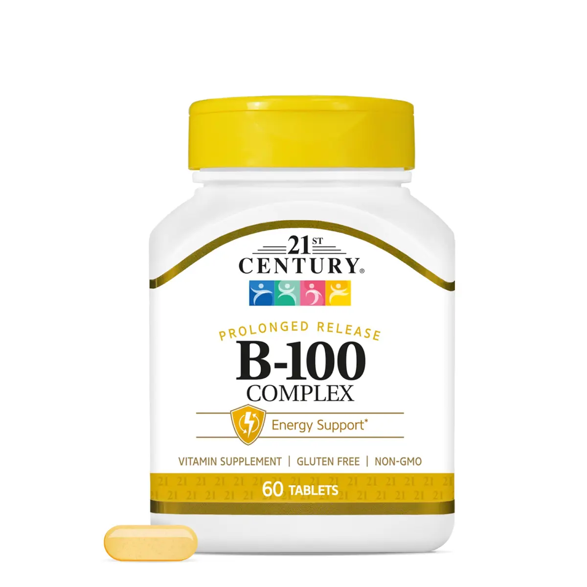 21st Century B-100 Complex Prolonged Release Tablets, Energy, 60 Count | Supports Energy & Nervous System - main product image