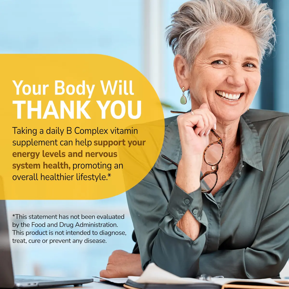 21st Century B-100 Complex Prolonged Release Tablets, Energy, 60 Count | Supports Energy & Nervous System - view 3
