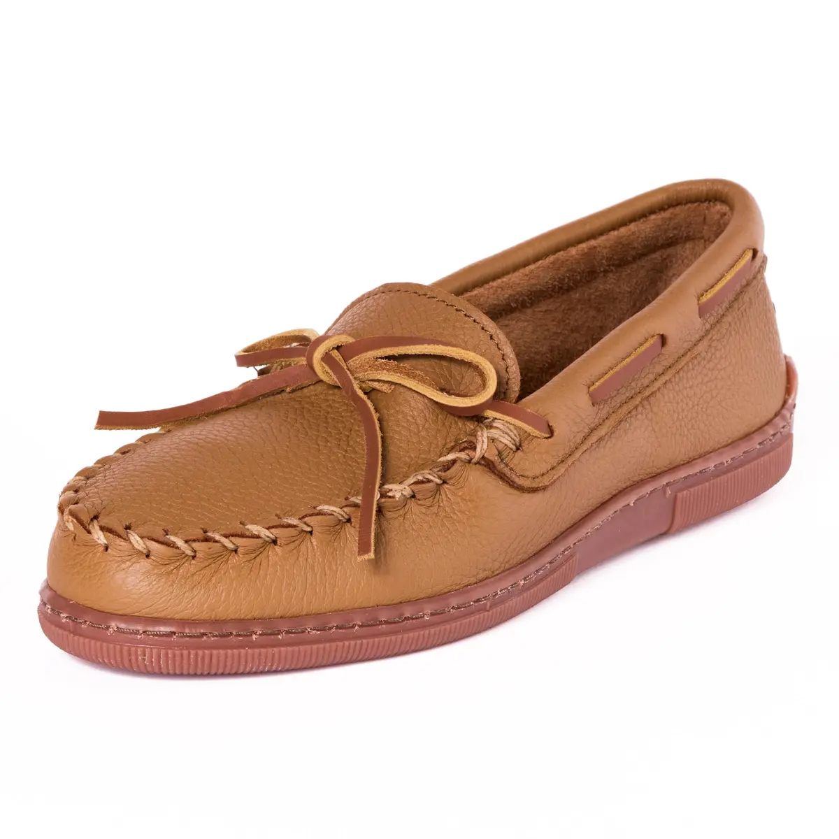 Minnetonka Men's Moosehide Classic Moccasin, Natural, 7 M US | Timeless Leather Moccasins with Comfort & Durability - main product image