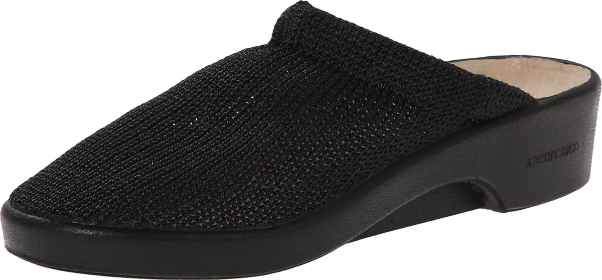Arcopedico Women's Light Black Clog Shoe 6.5 M US | Signature Techno Elastic Knit Comfort - main product image
