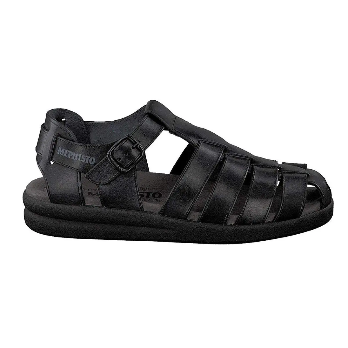 Mephisto Sam Sandals Black Leather 9 M US | Classic Comfort & Support - view 4