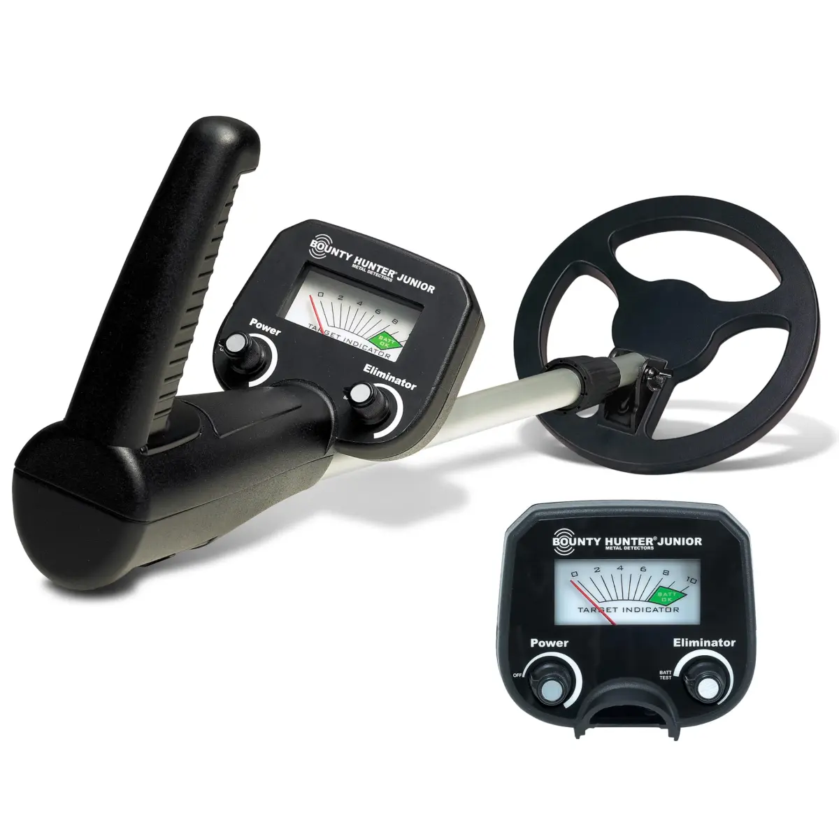 Bounty Hunter Junior Metal Detector for Kids | 15.2 cm (6") Coil, 22"-31.5" Adjustable Length - main product image