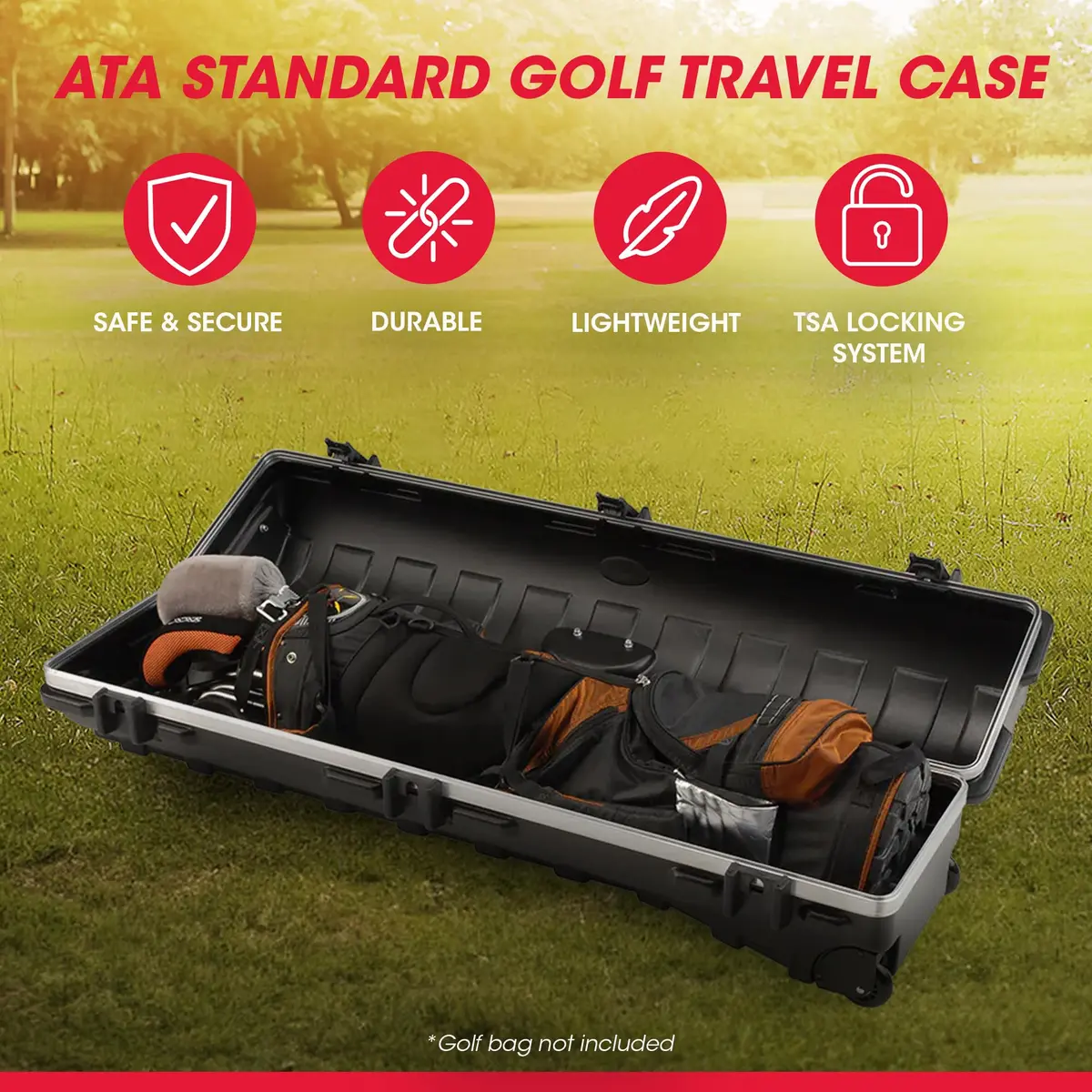 SKB Golf Travel Case 49 Inch | Heavy-Duty Impact-Resistant TSA Locking Latches - view 3