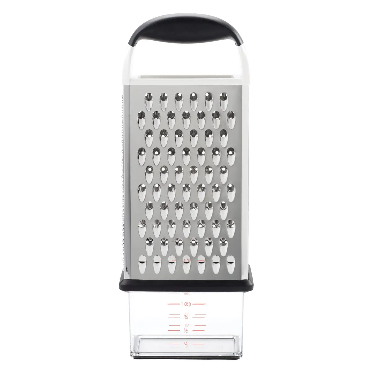 OXO Good Grips 4-Sided Box Grater with Container, Stainless Steel, Black | Grates Cheese & Vegetables - main product image