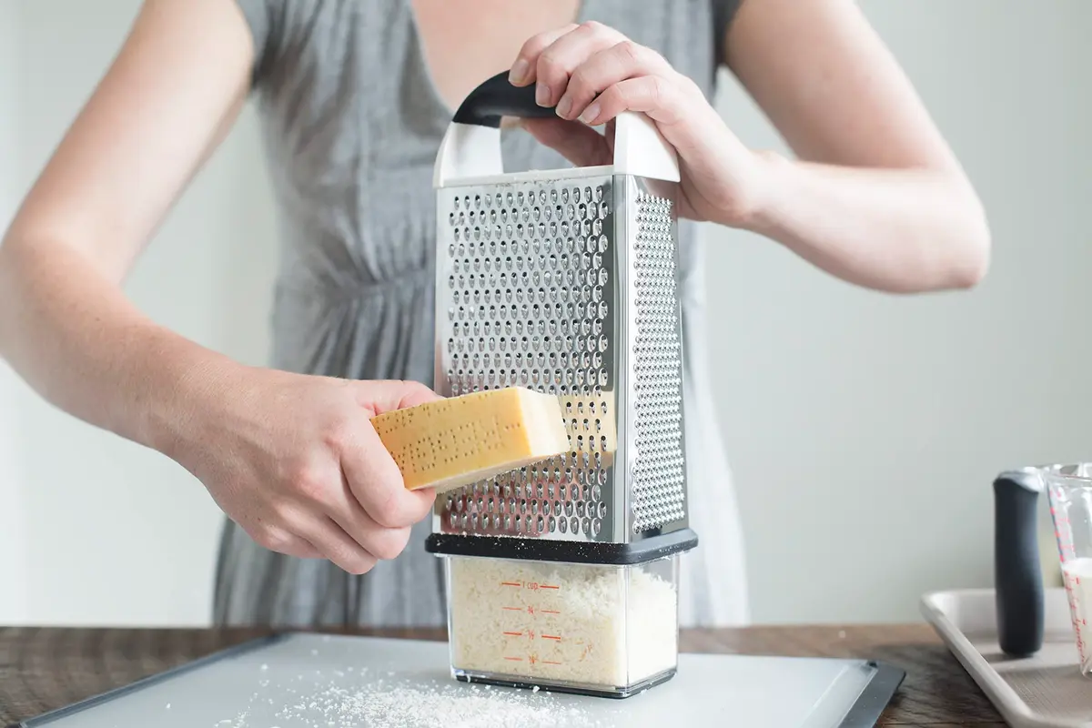 OXO Good Grips 4-Sided Box Grater with Container, Stainless Steel, Black | Grates Cheese & Vegetables - view 7