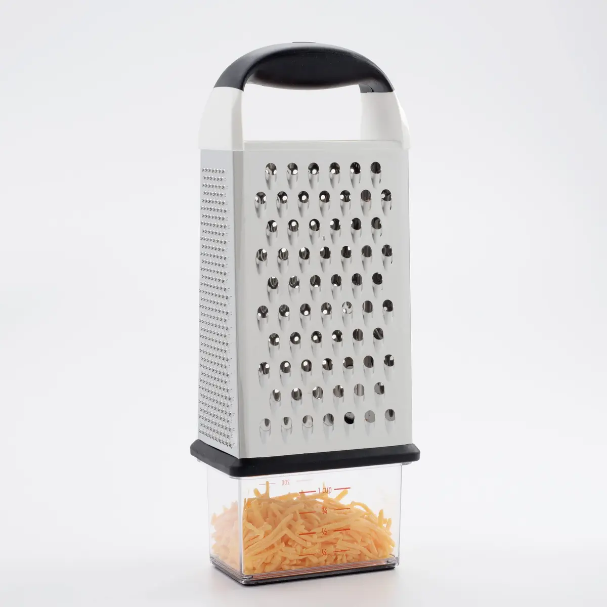 OXO Good Grips 4-Sided Box Grater with Container, Stainless Steel, Black | Grates Cheese & Vegetables - view 3