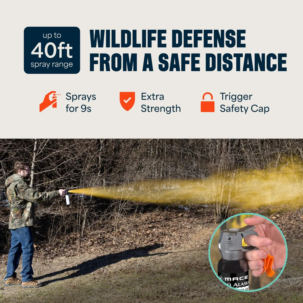 Mace Bear Spray Guard Alaska 9 oz | Long Range Wildlife Deterrent with Holster - view 2
