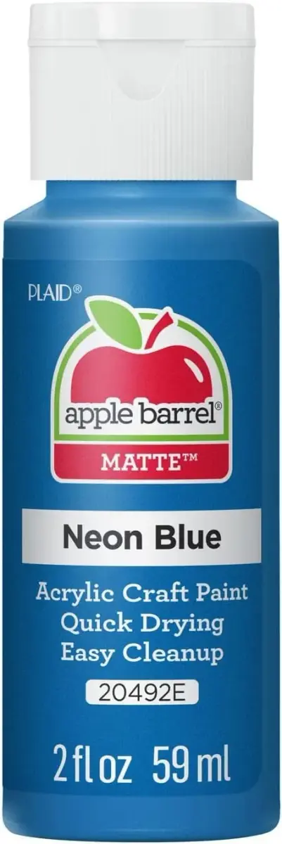 Apple Barrel Acrylic Paint, Neon Blue, 2 fl oz (59 ml) | Non-Toxic, Water-Based Craft Paint - main product image