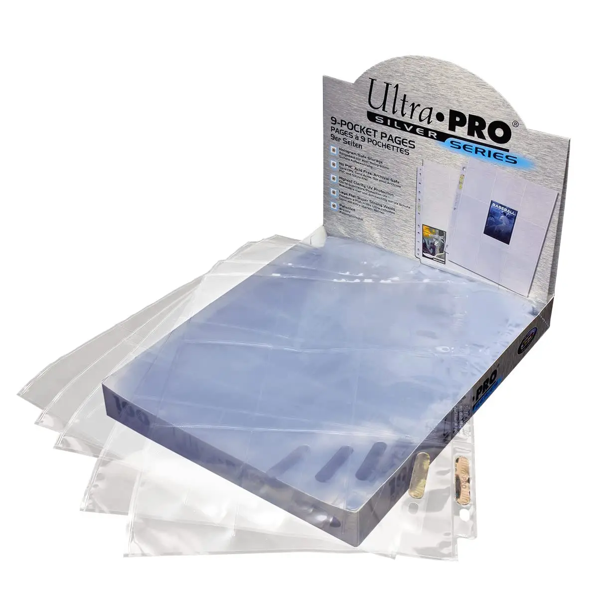 Ultra PRO 11-Hole Punch 9-Pocket Pages Silver Series | Acid-Free, UV Protected, 100 Pages - view 6