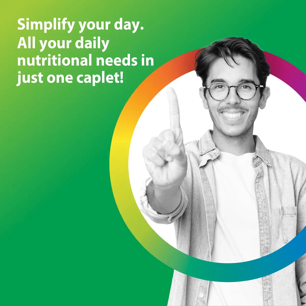 Rainbow Light Mens Multivitamin One + | 150 Caplets | Supports Energy & Vitality - view 3