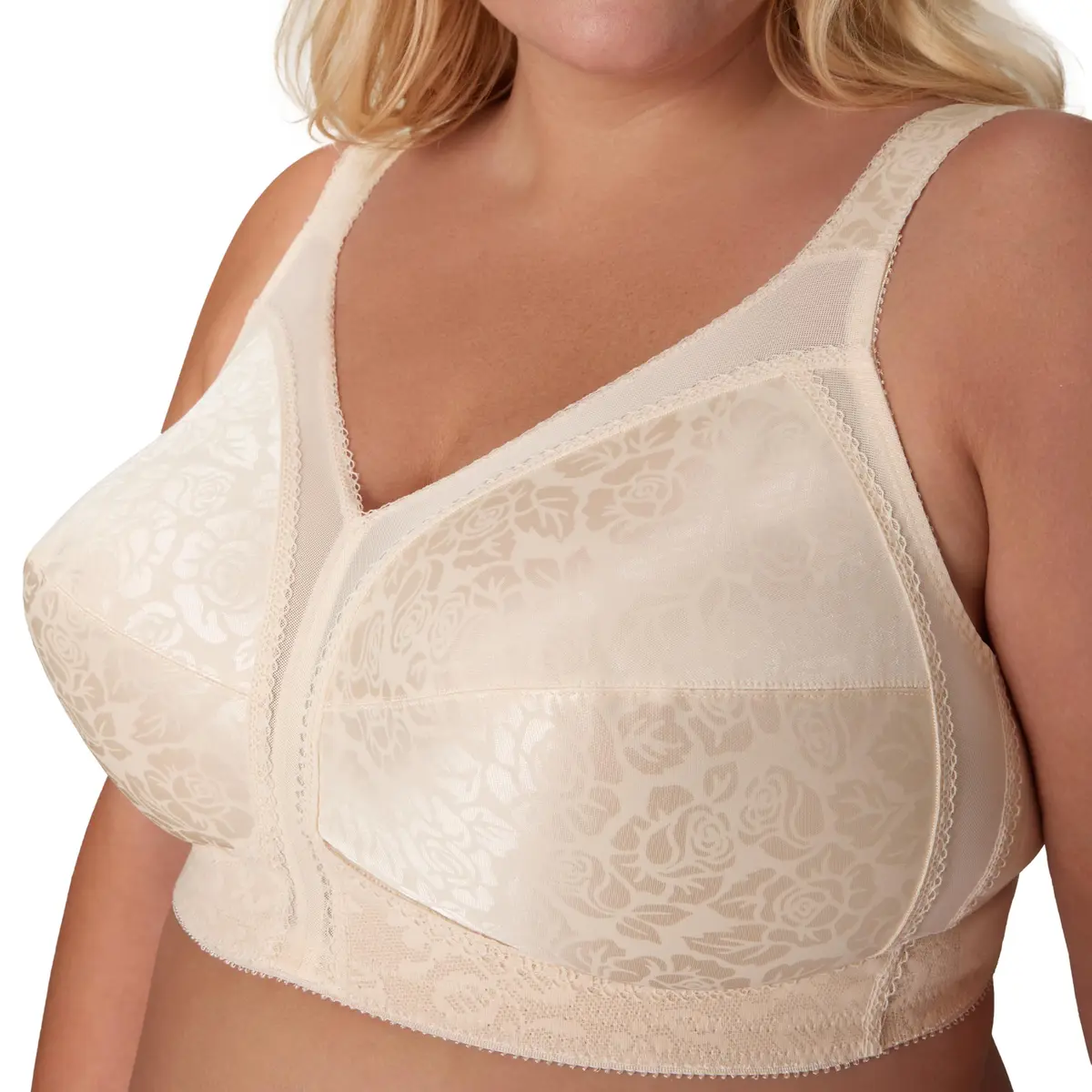 PLAYTEX Womens 18 Hour Comfort-strap Wireless Bra, Full-coverage With 4-way Trusupport, Single & 2-pack Bras, Natural Beige, 34DD US - view 3
