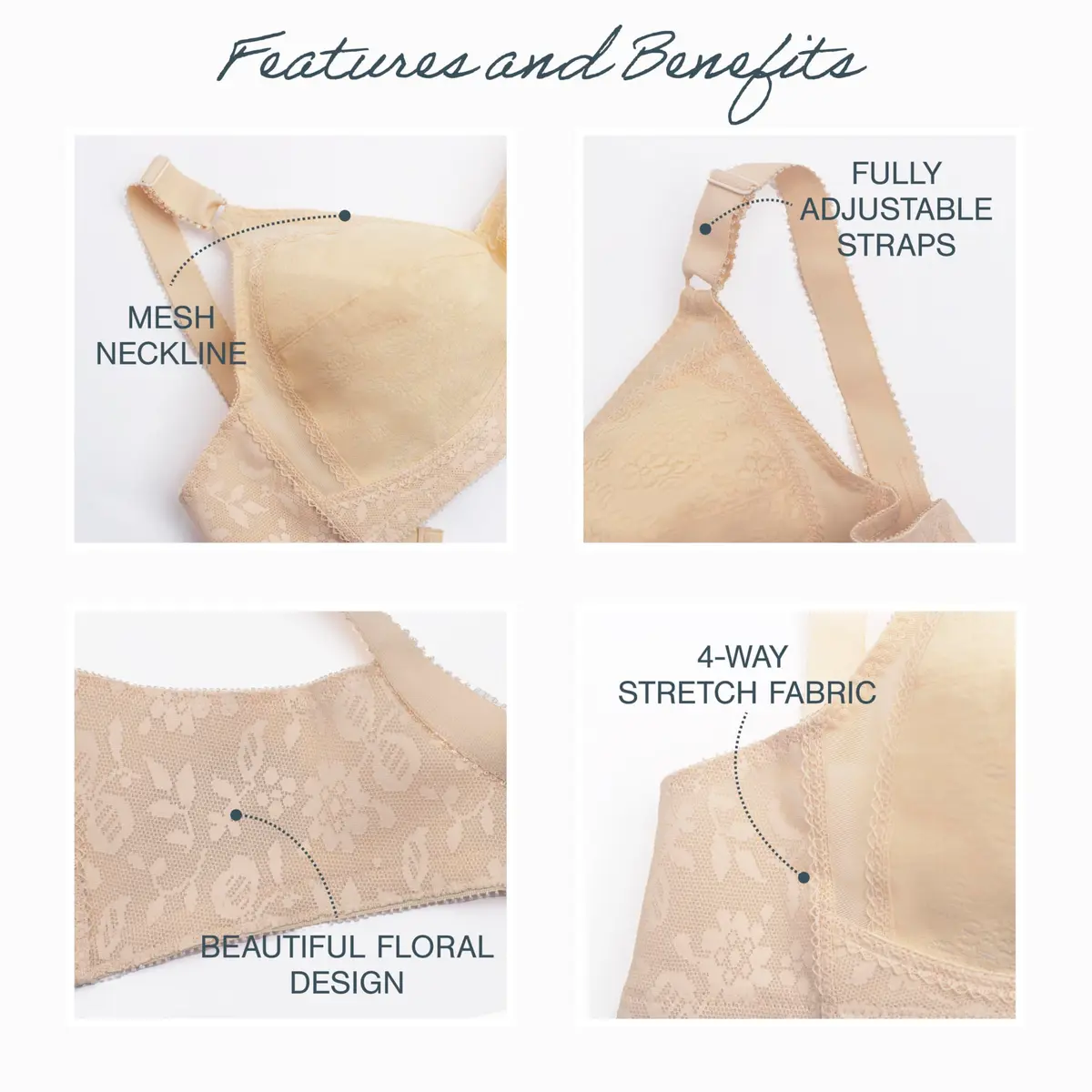 PLAYTEX 18 Hour Wireless Support Bra White 34B | Support & Comfort in India - view 5