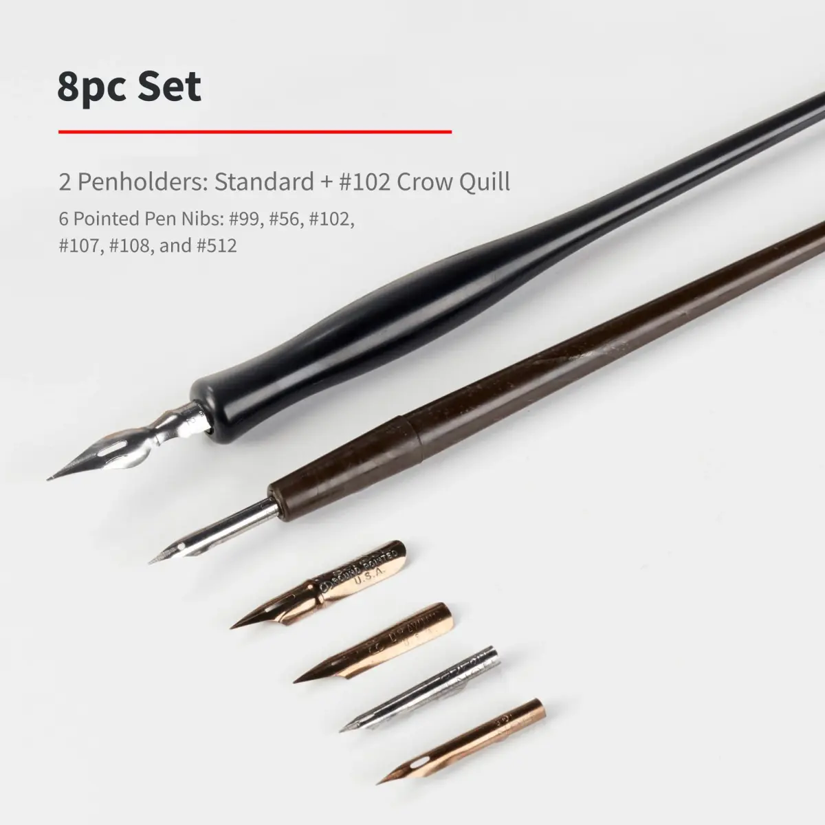 Speedball Sketching Set with Penholders and Pens, Set of 8 (SB2964), Black | Drawing, Sketching, Lettering, Cross-Hatching - view 3