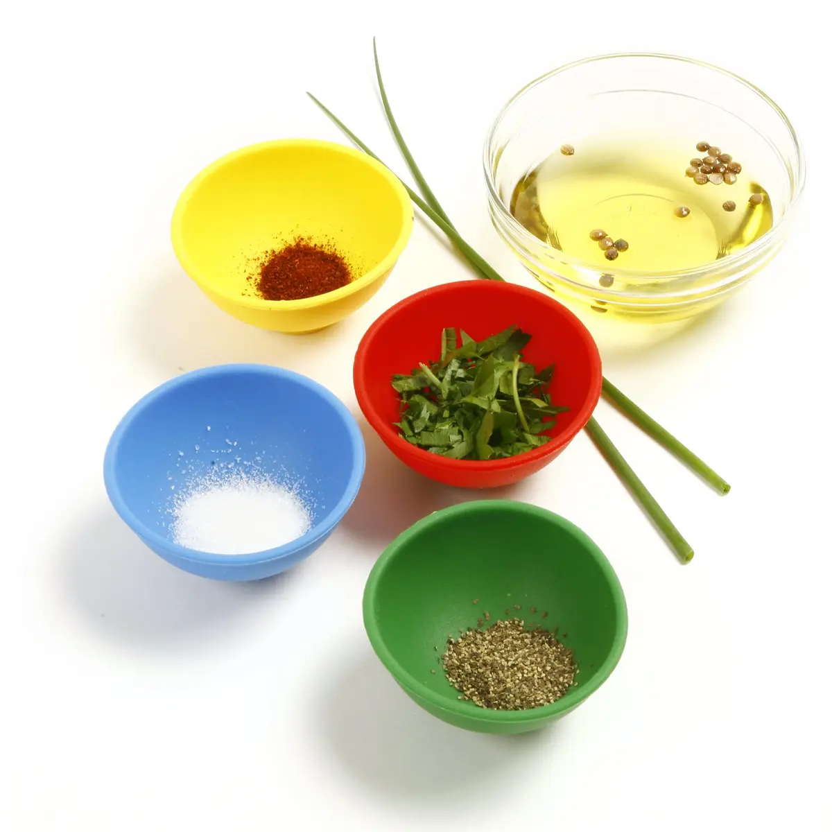 Norpro Silicone Mini Pinch Bowls Set of 4 | 50 ml, Modern, Multicolor, Dishwasher Safe - view 4