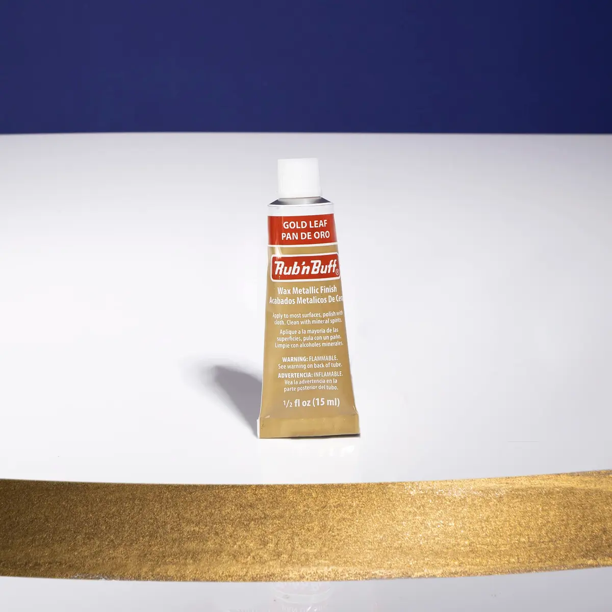 AMACO Rub 'n Buff Gold Leaf Metallic Finish Wax 15ml (0.5 Fl Oz) | Adds Luster to Crafts & Restoration - view 2