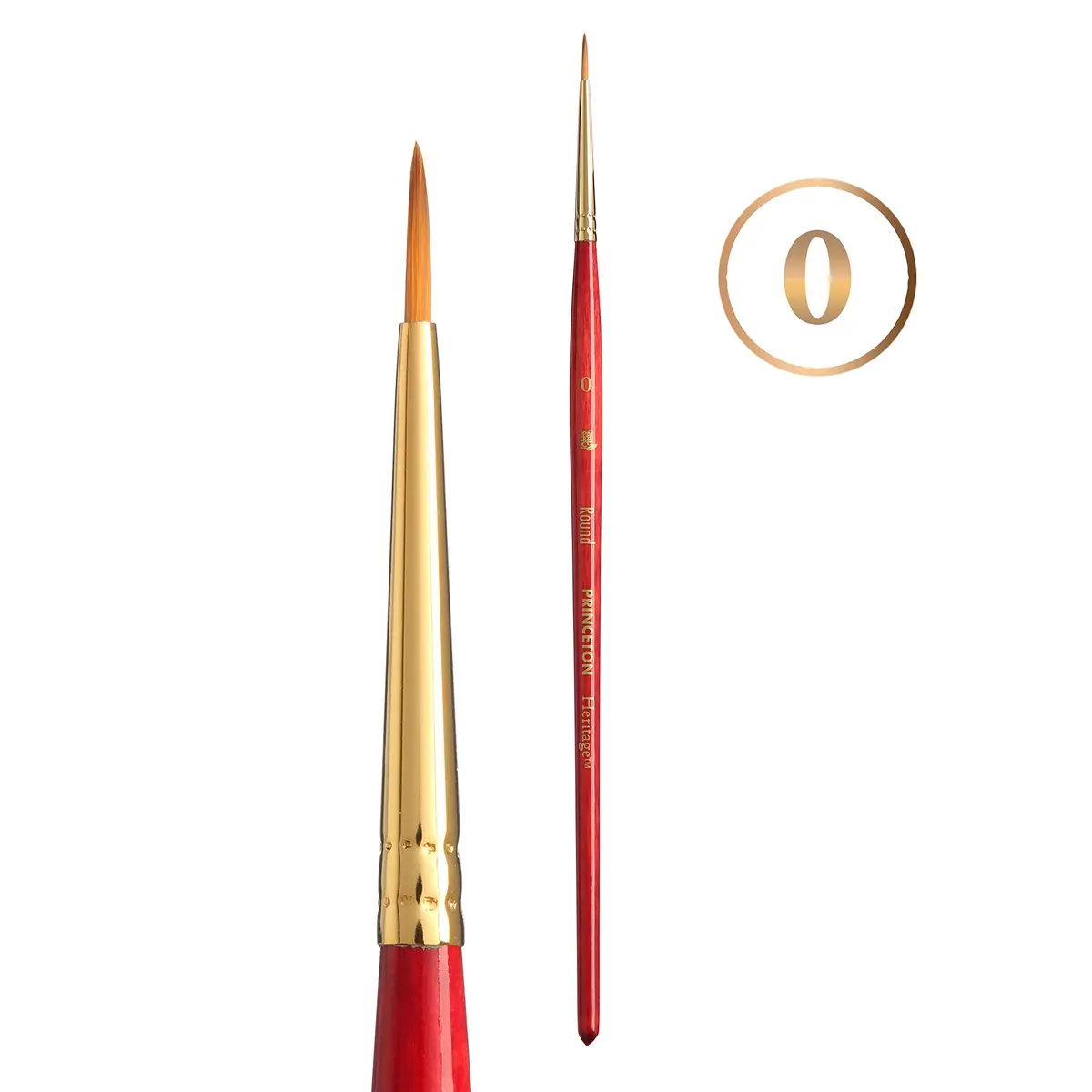 Princeton Heritage Series 4050 Synthetic Sable Watercolor Round 0 | Artist-Preferred Watercolor Brush - main product image