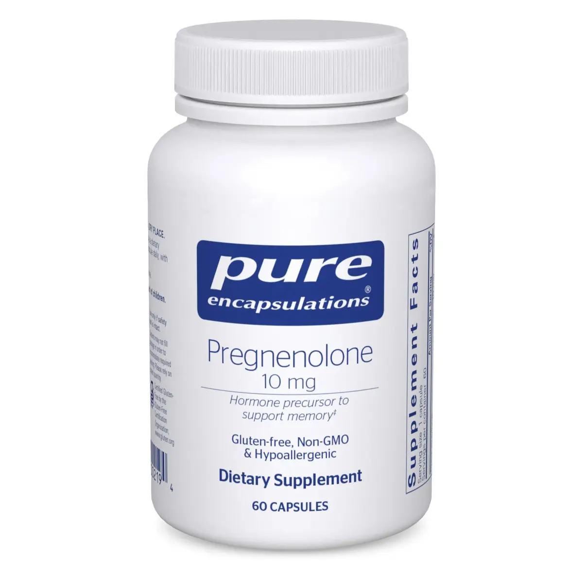 Pure Encapsulations Pregnenolone 10 mg Capsules (60 Count) | Supports Memory & Hormone Balance - main product image