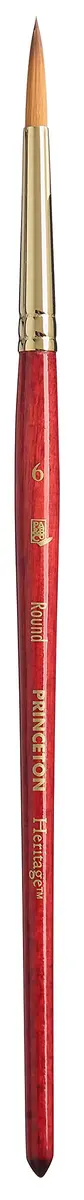 Princeton Heritage Series 4050 Synthetic Sable Watercolor Brush, Round, Size 6 | Superior Point & Spring for Watercolors - main product image