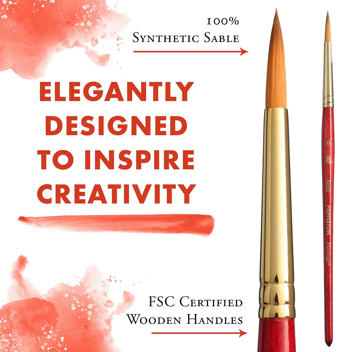 Princeton Heritage Series 4050 Synthetic Sable Watercolor Brush, Round, Size 6 | Superior Point & Spring for Watercolors - view 3