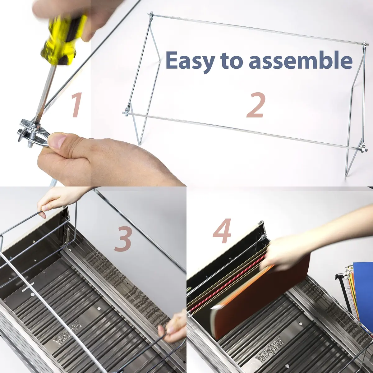 Officemate Adjustable Hanging File Frame Set of 6 | Fits 24″–27″ Spaces - view 4